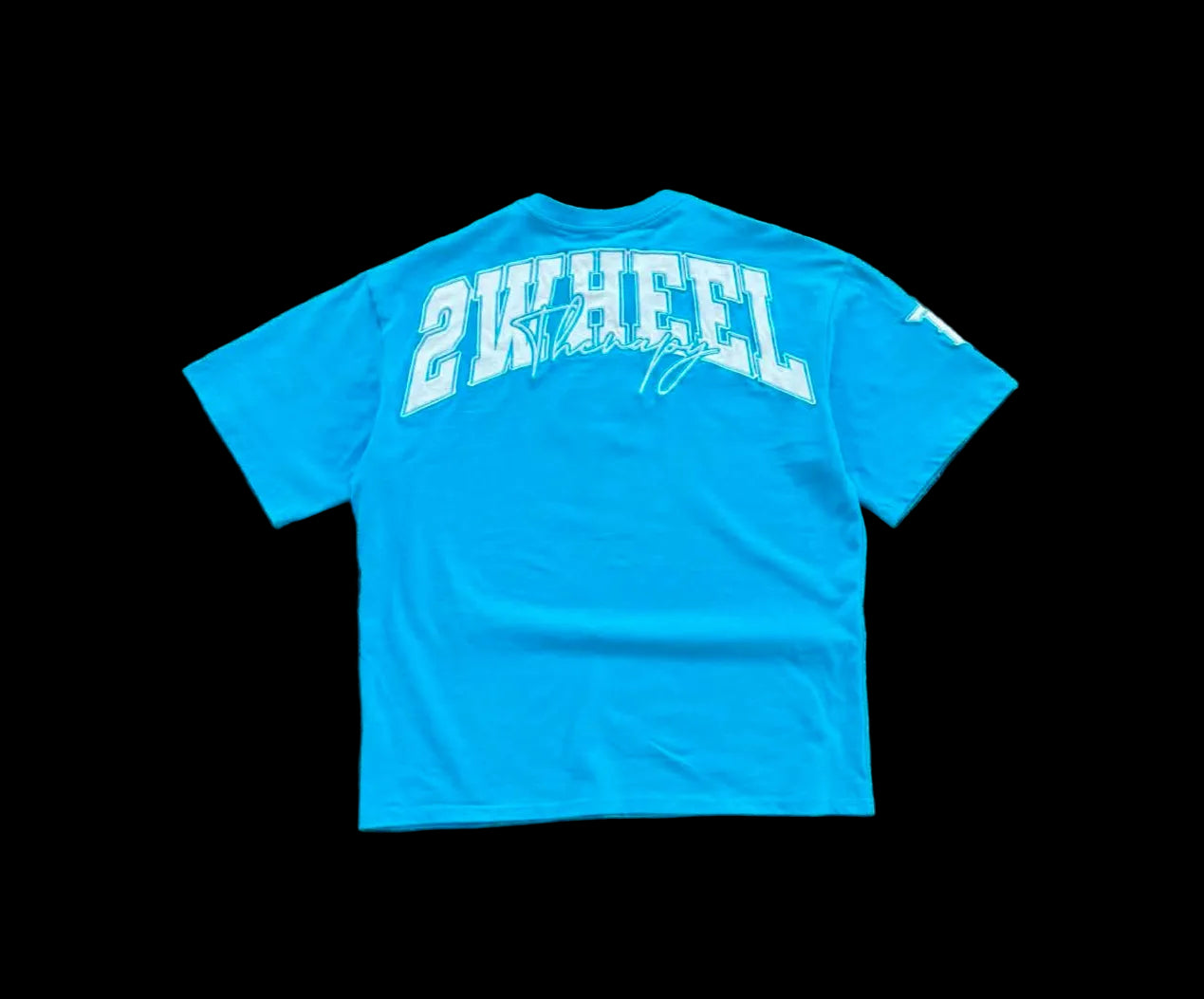 STATEMENT TEE CERULEAN BLUE/WHITE